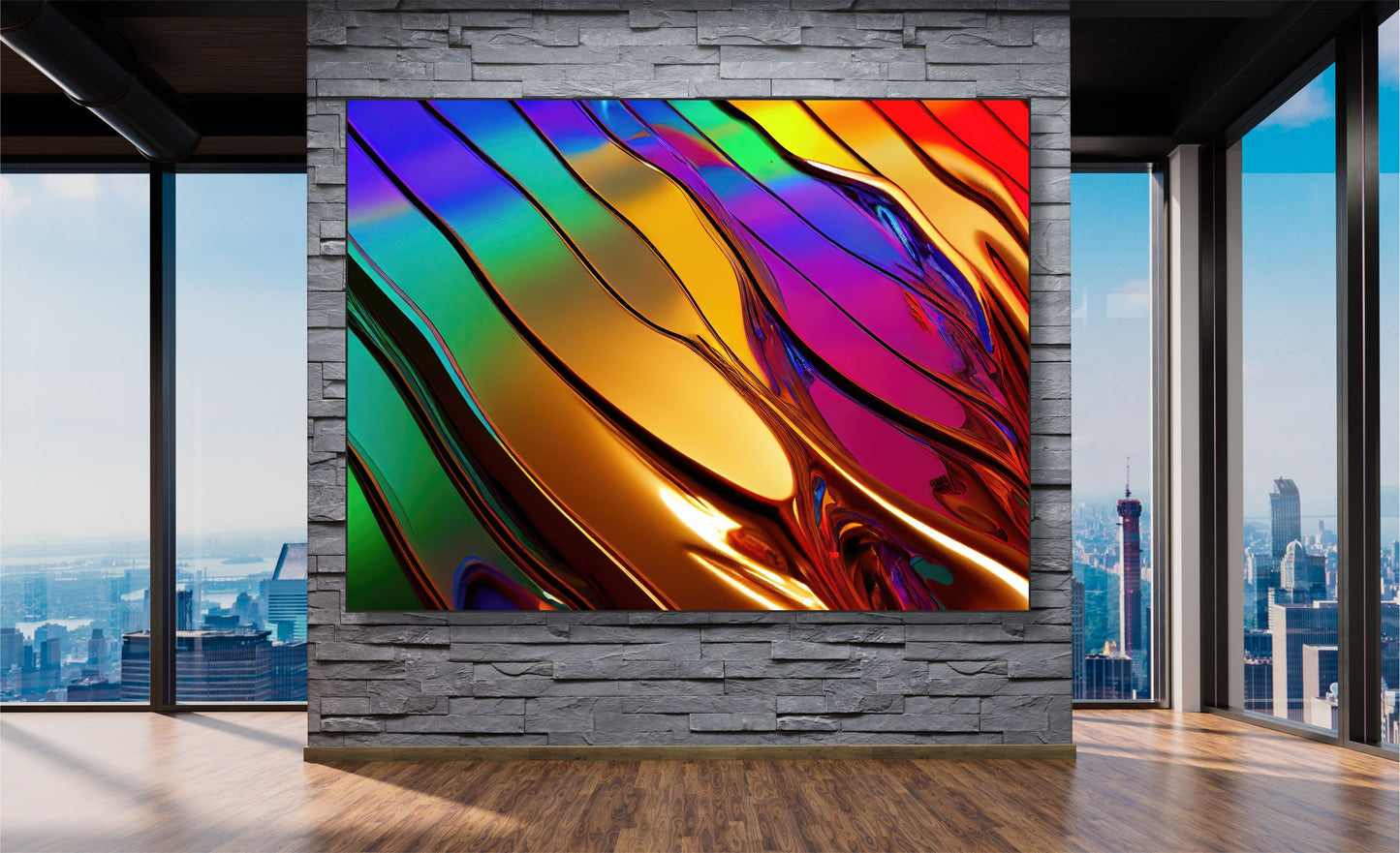 WANDBILD ALURAHMEN XXL 200x150 ABSTRAKTE KUNST WOHNZIMMER FARBEN MODERN