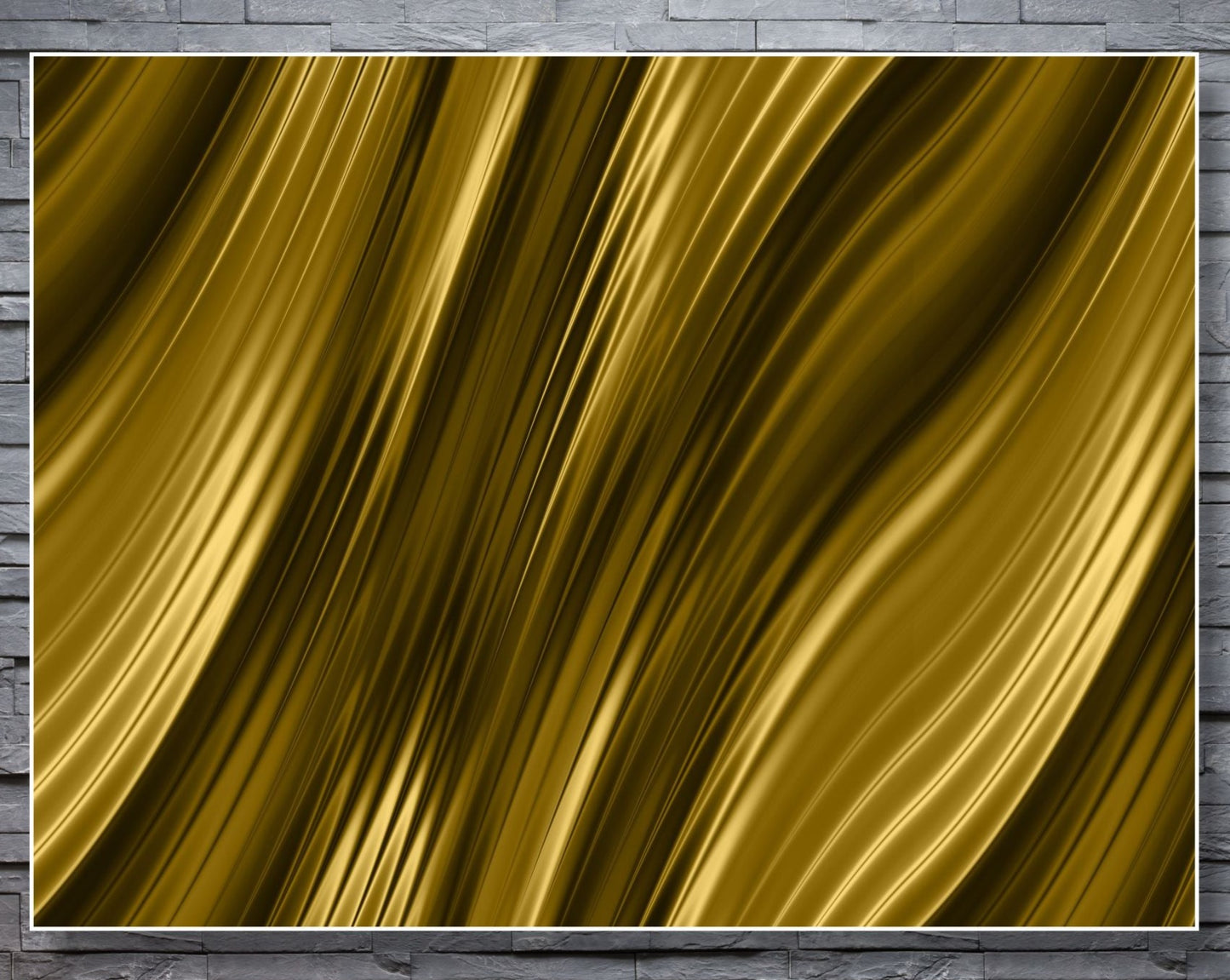 WANDBILDER MIT RAHMEN ABSTRAKT BILDER XXL MODERN WOHNZIMMER WELLEN GOLD