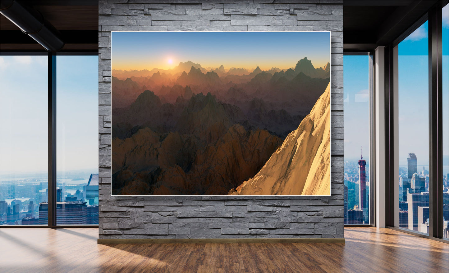WANDBILDER MIT RAHMEN BILDER XXL MODERN WOHNZIMMER NATUR BERG LANDSCHAFT