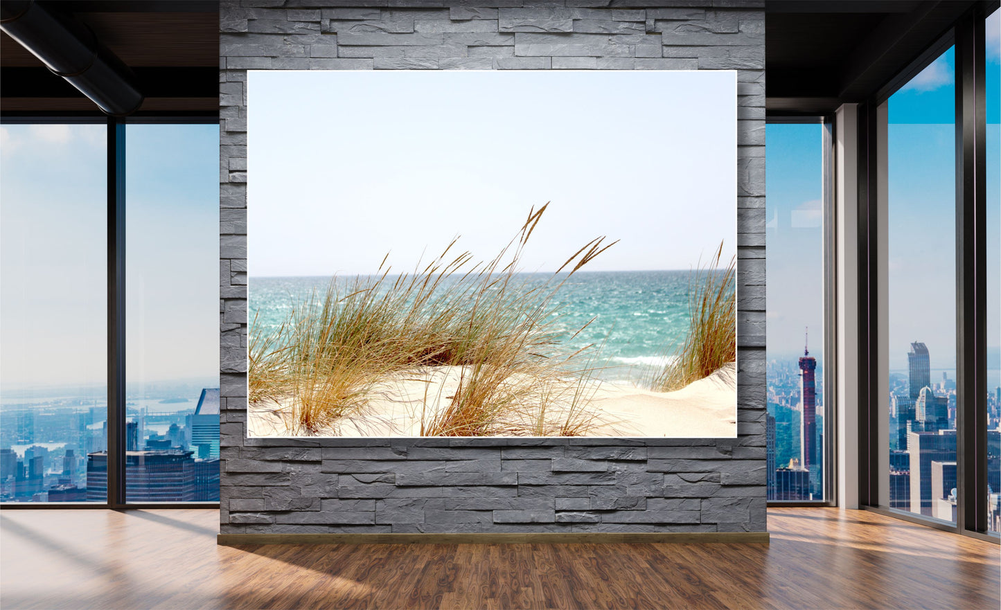 WANDBILDER MIT RAHMEN BILDER XXL MODERN WOHNZIMMER NATUR STRAND GRÄSER