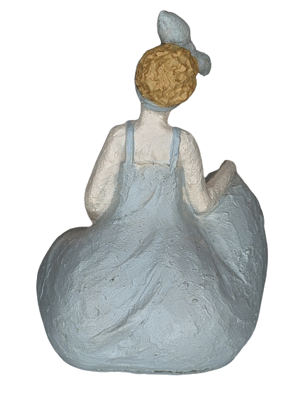 EXNER SKULPTUR DEKO FIGUR FRAU CRIVA SITZEND HÖHE 21 cm MODERN WOHNDEKO