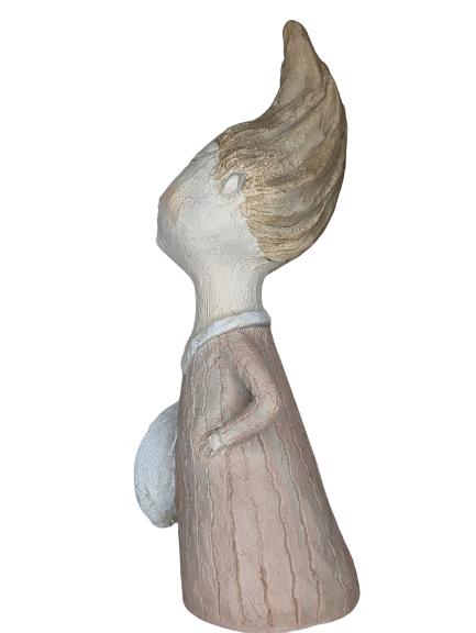 EXNER DEKO FIGUR SKULPTUR LADY CRIVA MIT HUT HÖHE 32 cm MODERN ABSTRAKT