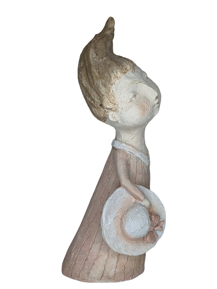 EXNER DEKO FIGUR SKULPTUR LADY CRIVA MIT HUT HÖHE 32 cm MODERN ABSTRAKT