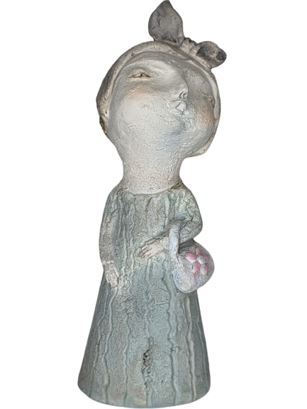 EXNER DEKO FIGUR SKULPTUR LADY CRIVA MIT KLEID HÖHE 22 cm MODERN ABSTRAKT