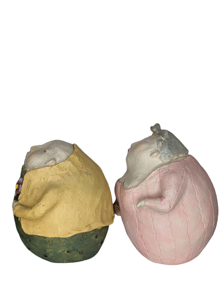 EXNER DEKO FIGUREN SKULPTUREN PAAR CRIVA STEHEND WITZIG HÖHE 15 cm MODERN