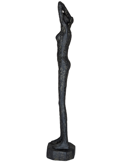 EXNER SKULPTUR DEKO FIGUR HILDA FRAU STEHEND ABSTRAKT HÖHE 38 cm MODERN SCHWARZ