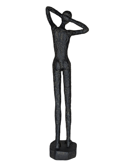 EXNER SKULPTUR DEKO FIGUR HILDA FRAU STEHEND ABSTRAKT HÖHE 38 cm MODERN SCHWARZ
