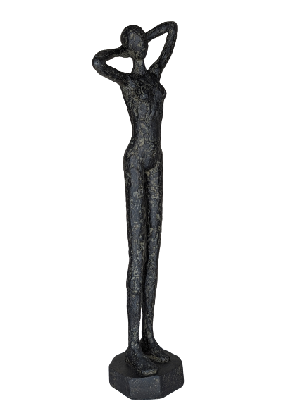 EXNER SKULPTUR DEKO FIGUR HILDA FRAU STEHEND ABSTRAKT HÖHE 38 cm MODERN SCHWARZ