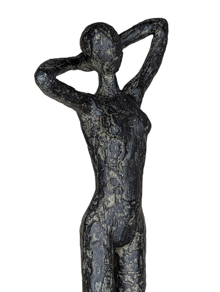 EXNER SKULPTUR DEKO FIGUR HILDA FRAU STEHEND ABSTRAKT HÖHE 38 cm MODERN SCHWARZ