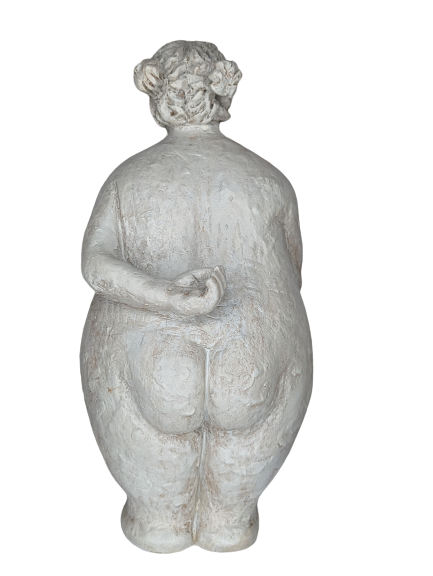 EXNER SKULPTUR DEKO FIGUR HILDA DICKE DAME3 HÖHE 30 cm MODERN STEINOPTIK