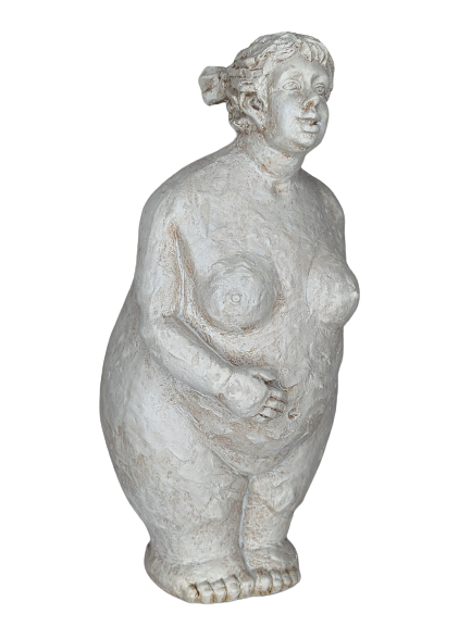 EXNER SKULPTUR DEKO FIGUR HILDA DICKE DAME3 HÖHE 30 cm MODERN STEINOPTIK