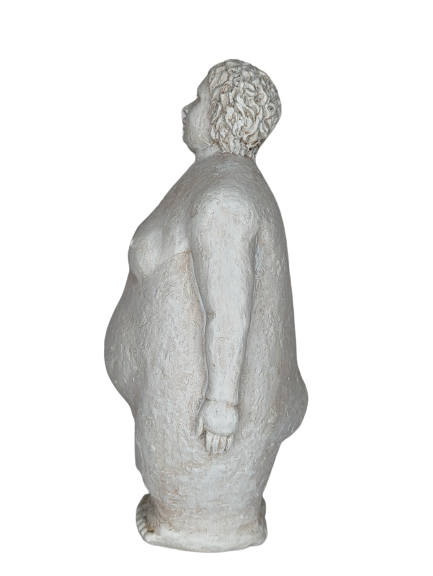 EXNER SKULPTUR DEKO FIGUR HILDA DICKE DAME1 HÖHE 30 cm MODERN STEINOPTIK