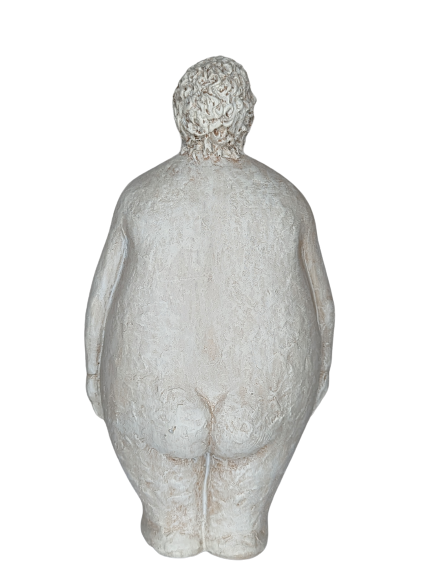 EXNER SKULPTUR DEKO FIGUR HILDA DICKE DAME1 HÖHE 30 cm MODERN STEINOPTIK