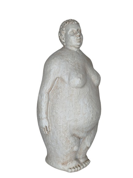 EXNER SKULPTUR DEKO FIGUR HILDA DICKE DAME1 HÖHE 30 cm MODERN STEINOPTIK