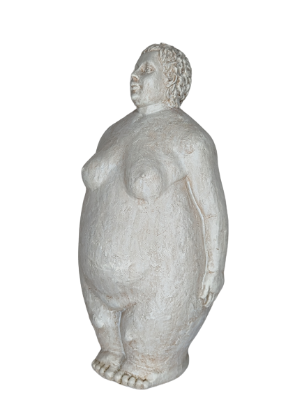 EXNER SKULPTUR DEKO FIGUR HILDA DICKE DAME1 HÖHE 30 cm MODERN STEINOPTIK