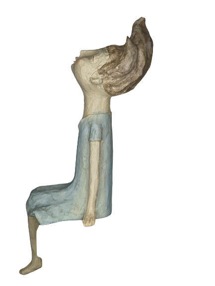 EXNER SKULPTUR DEKO FIGUR KID CRIVA1 HÖHE 43 cm MODERN MÄDCHEN KANTENHOCKER