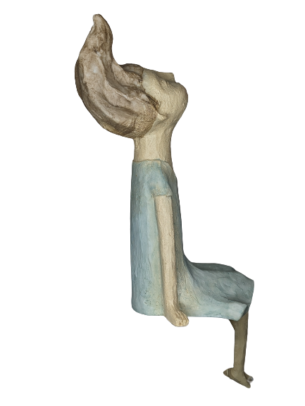 EXNER SKULPTUR DEKO FIGUR KID CRIVA1 HÖHE 43 cm MODERN MÄDCHEN KANTENHOCKER