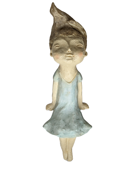 EXNER SKULPTUR DEKO FIGUR KID CRIVA1 HÖHE 43 cm MODERN MÄDCHEN KANTENHOCKER