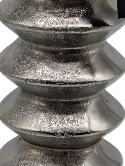 COLMORE LAMPENFUSS AUFWENDIGES DESIGN H 55 CM ALU RAW SILBER MODERN TISCHLAMPE