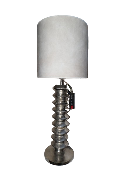 COLMORE LAMPENSHIRM RUND 30x30x30CM VELOUR BEIGE MODERN SCHLICHT