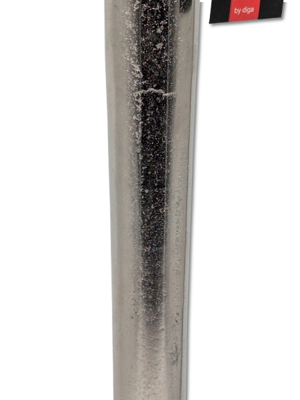 COLMORE LAMPENFUSS SCHLICHTES DESIGN H 60CM ALU RAW SILBER TISCHLEUCHTE MODERN