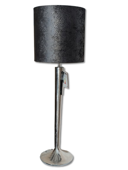 COLMORE LAMPENFUSS SCHLICHTES DESIGN H 60CM ALU RAW SILBER TISCHLEUCHTE MODERN