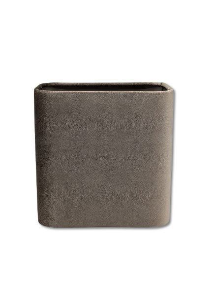 COLMORE LAMPENSHIRM RUNDE ECKEN 20x12x20 CM VELOUR TAUPE MODERN SCHLICHT
