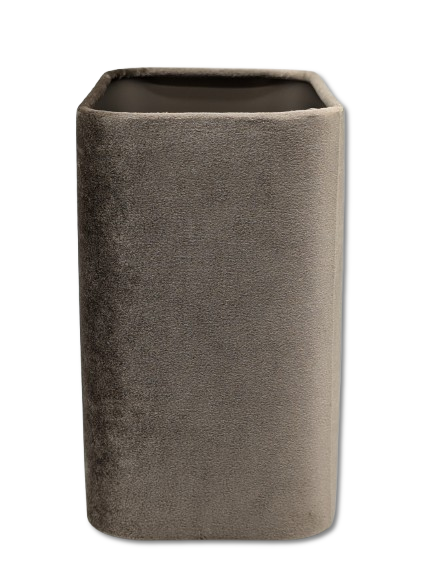 COLMORE LAMPENSHIRM RUNDE ECKEN 20x12x20 CM VELOUR TAUPE MODERN SCHLICHT