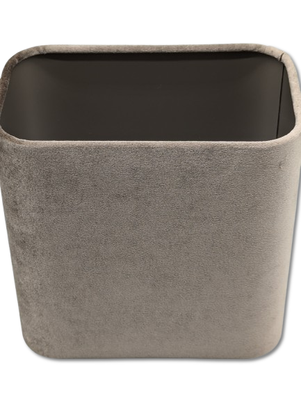 COLMORE LAMPENSHIRM RUNDE ECKEN 20x12x20 CM VELOUR TAUPE MODERN SCHLICHT