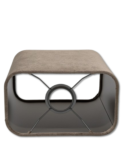 COLMORE LAMPENSHIRM RUNDE ECKEN 20x12x20 CM VELOUR TAUPE MODERN SCHLICHT
