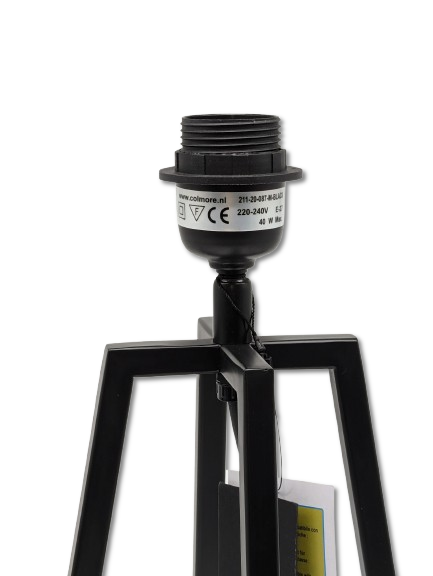 COLMORE LAMPENFUSS H 45 CM METALL SCHWARZ MATT MODERN TISCHLAMPE