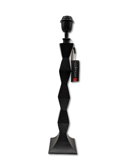 COLMORE LAMPENFUSS DESIGN WELLIG H 58 CM ALU RAW BLACK MODERN TISCHLAMPE