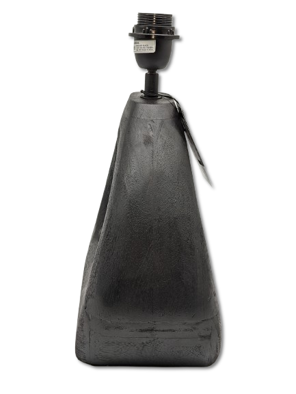 COLMORE LAMPENFUSS MANGO HOLZ H 35 CM SCHWARZ MATT MODERN TISCHLLEUCHTE