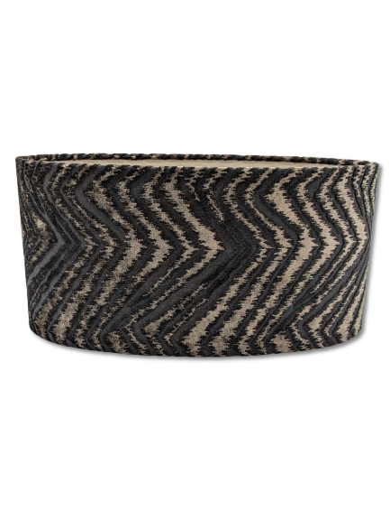 COLMORE LAMPENSHIRM OVAL 45x22x22 CM STOFF STRUKTUR SCHWARZ-TAUPE MODERN
