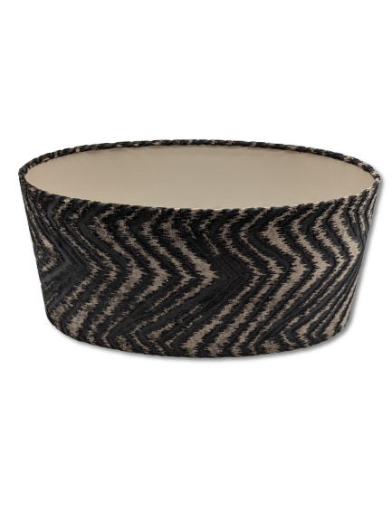 COLMORE LAMPENSHIRM OVAL 45x22x22 CM STOFF STRUKTUR SCHWARZ-TAUPE MODERN