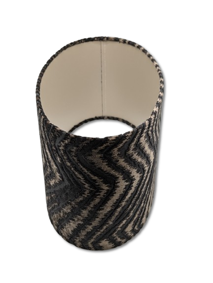 COLMORE LAMPENSHIRM OVAL 45x22x22 CM STOFF STRUKTUR SCHWARZ-TAUPE MODERN