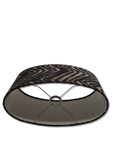 COLMORE LAMPENSHIRM OVAL 45x22x22 CM STOFF STRUKTUR SCHWARZ-TAUPE MODERN