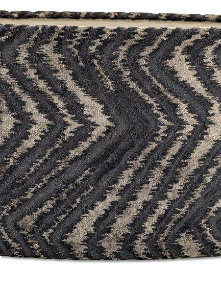 COLMORE LAMPENSHIRM OVAL 45x22x22 CM STOFF STRUKTUR SCHWARZ-TAUPE MODERN