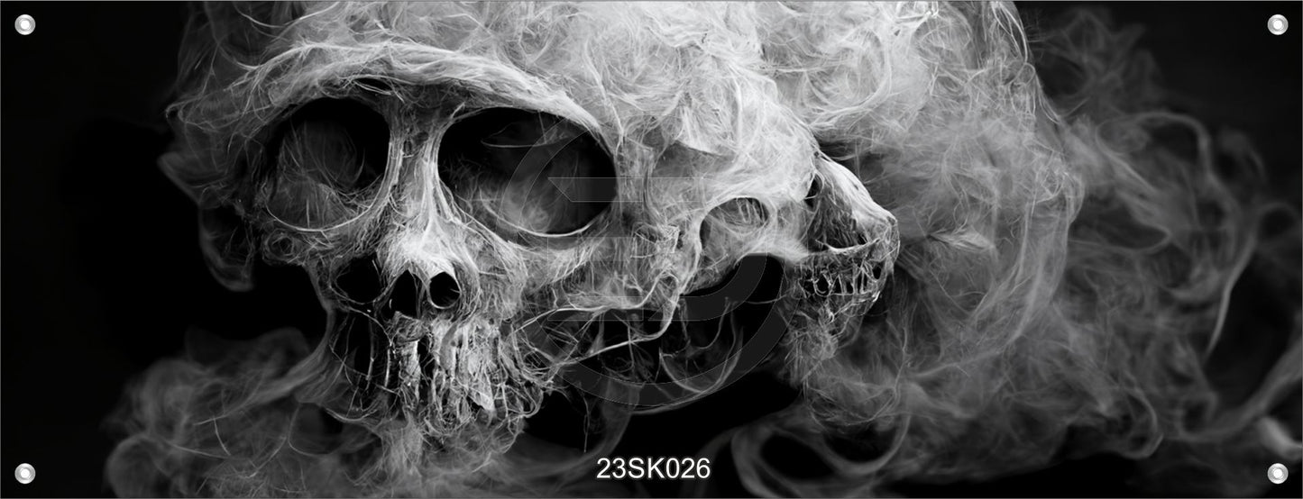 TOTENKOPF WANDBILDER POSTER DEKO BILDER XXL 160x60 SCHÄDEL RAUCH