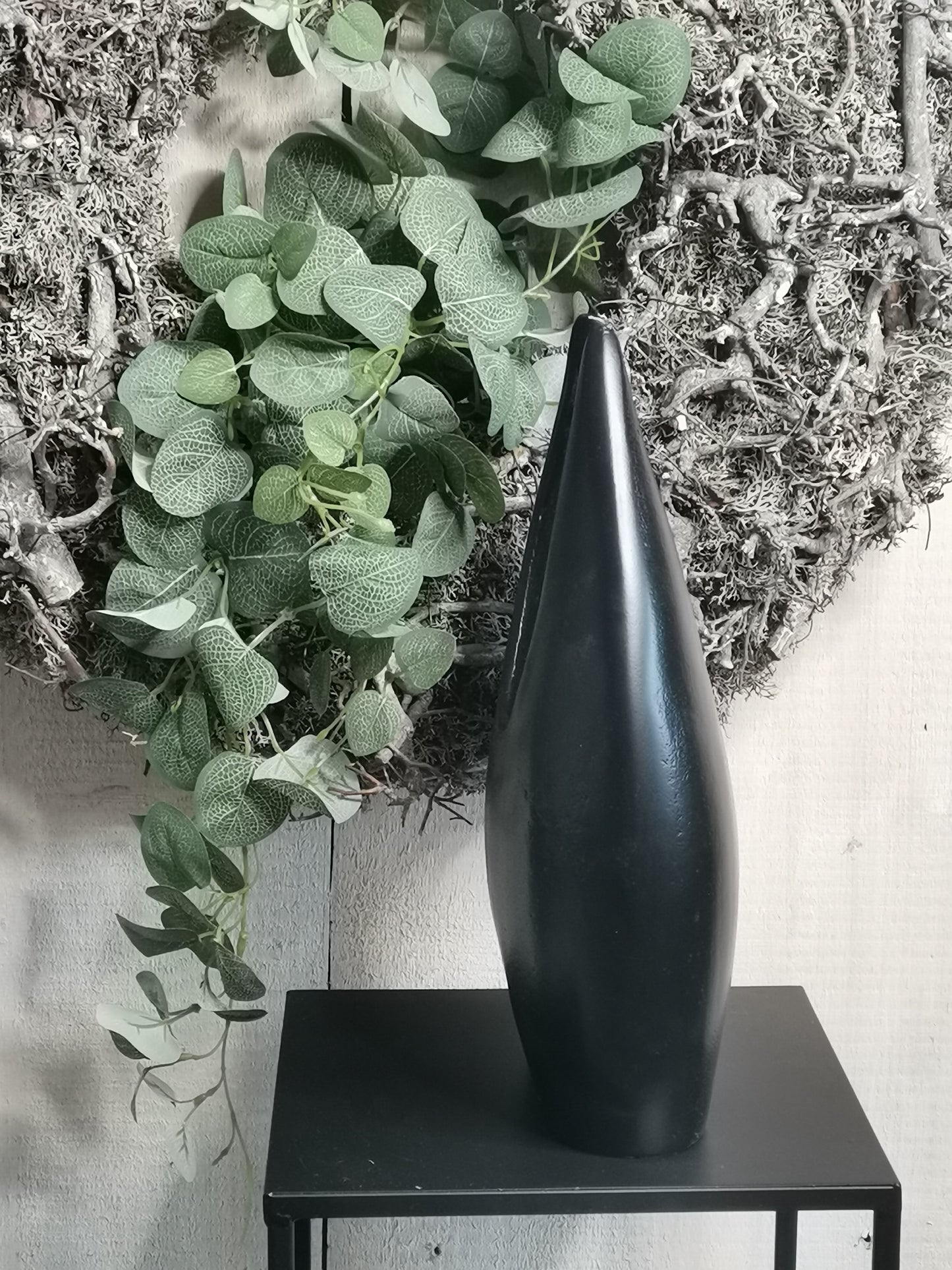 COLMORE Deko Vase 22x11x33 cm Alu Black Matt Abstrakt