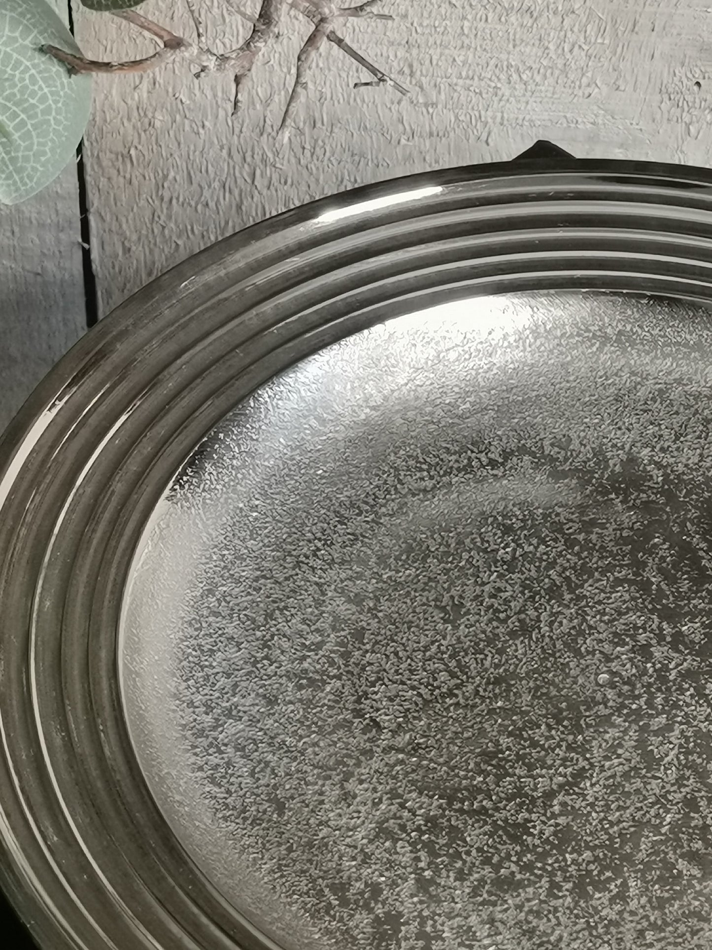 COLMORE Deko Teller Rund 25x25x4 cm Alu Silber RAW Deko Schale
