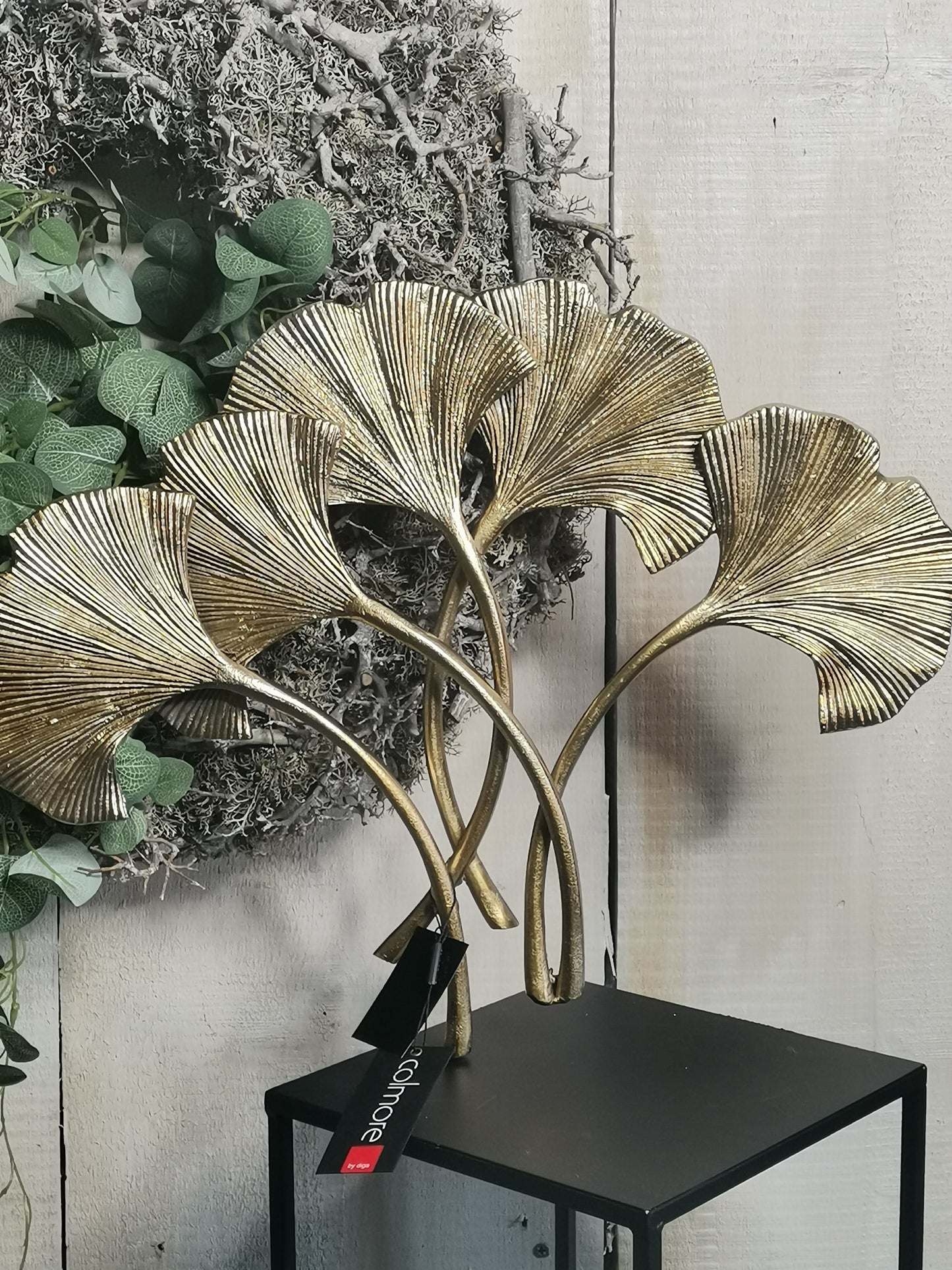 COLMORE Wanddekoration "Ginkgo" 54x41x5 cm Alu Bronze/Gold RAW