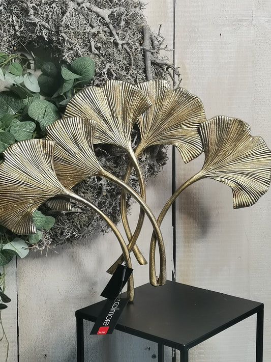 COLMORE Wanddekoration "Ginkgo" 54x41x5 cm Alu Bronze/Gold RAW