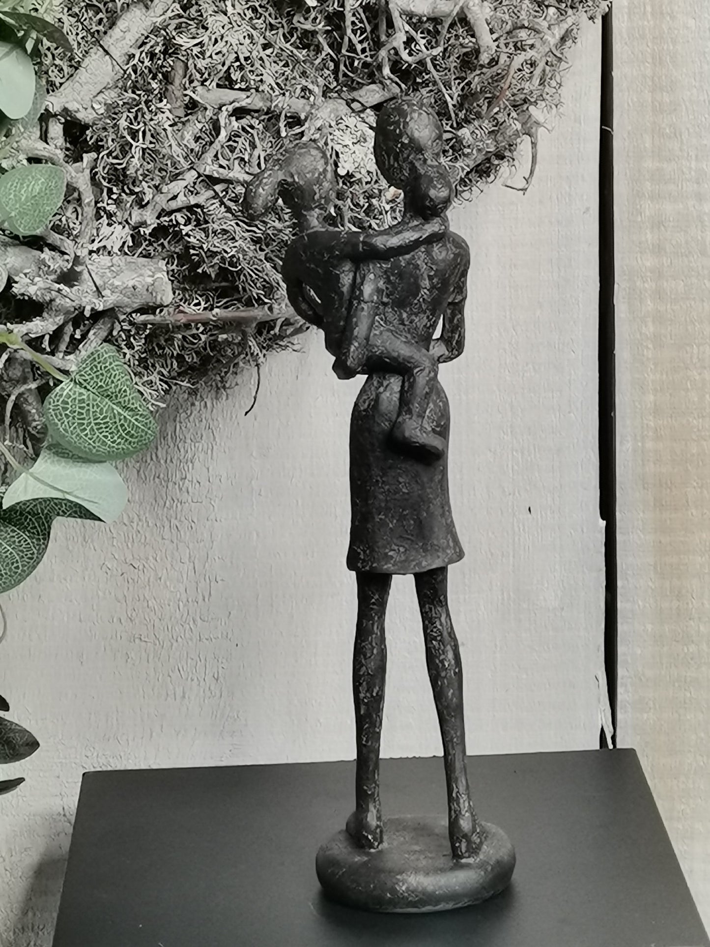 EXNER DEKO FIGUR SKULPTUR HILDA MUTTER MIT KIND HÖHE 31 cm ABSTRAKT SCHWARZ