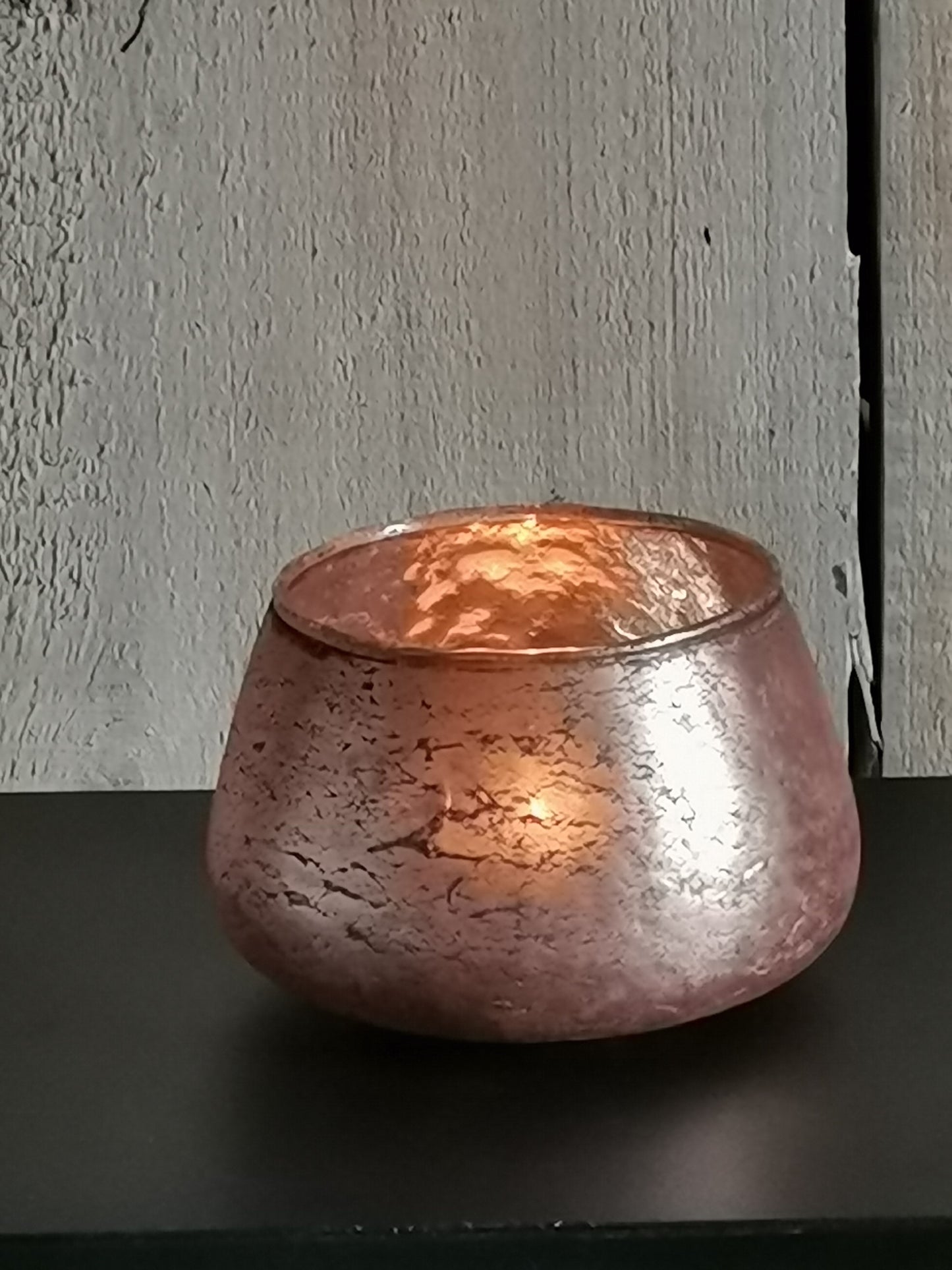 Glaswindlicht Rose'/Innen Silber Handgemacht 3 Größen Kerzenhalter