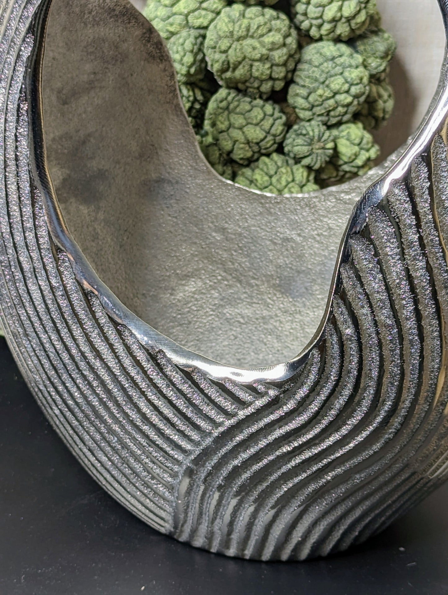 COLMORE Vase Abstrakt 25x16x33 cm Silber Alu RAW Deko Gefäß Dekoration