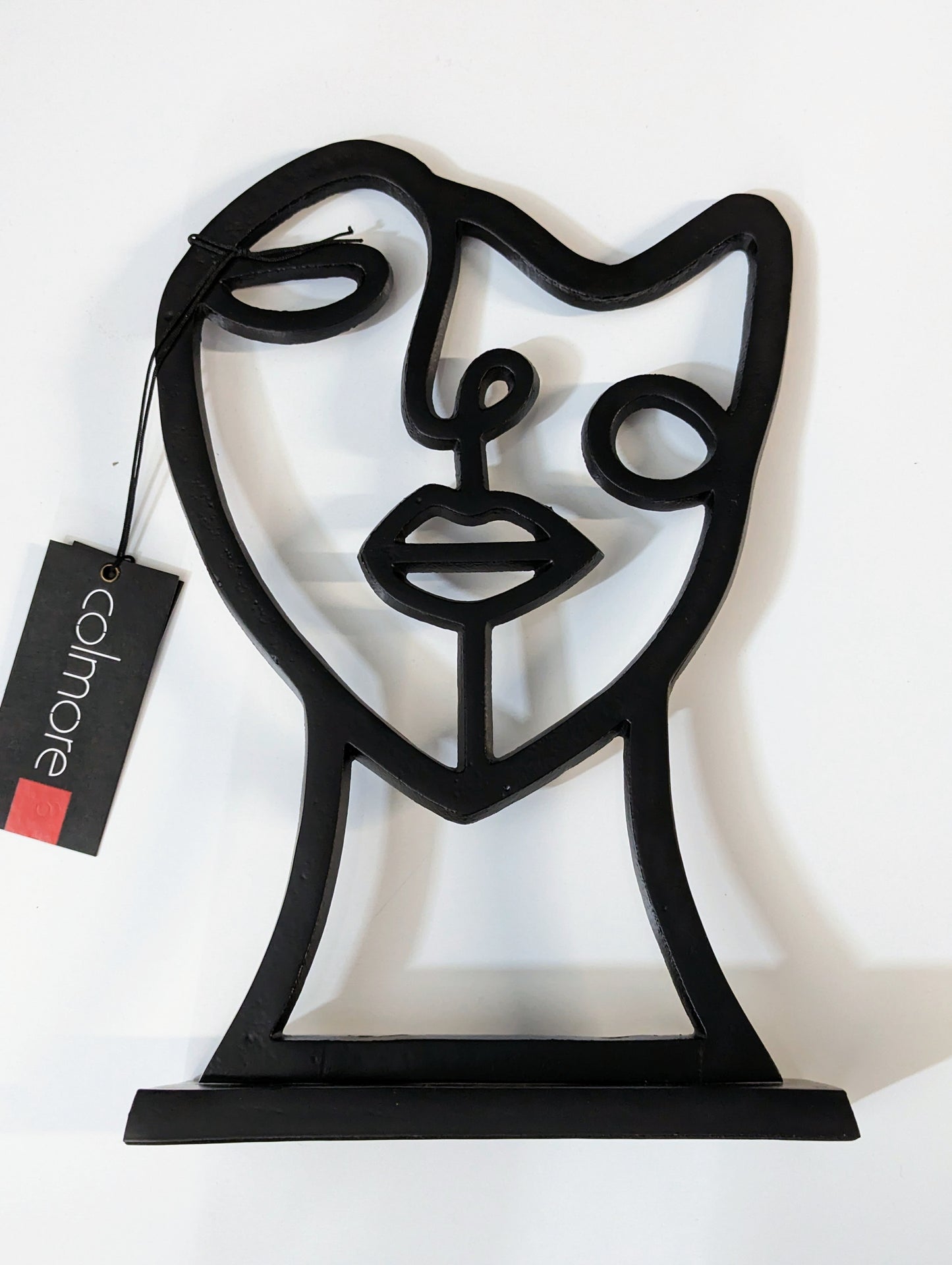 COLMORE Deko Skulptur Face 21x8x33 cm Alu Black Matt Dekoration Modern