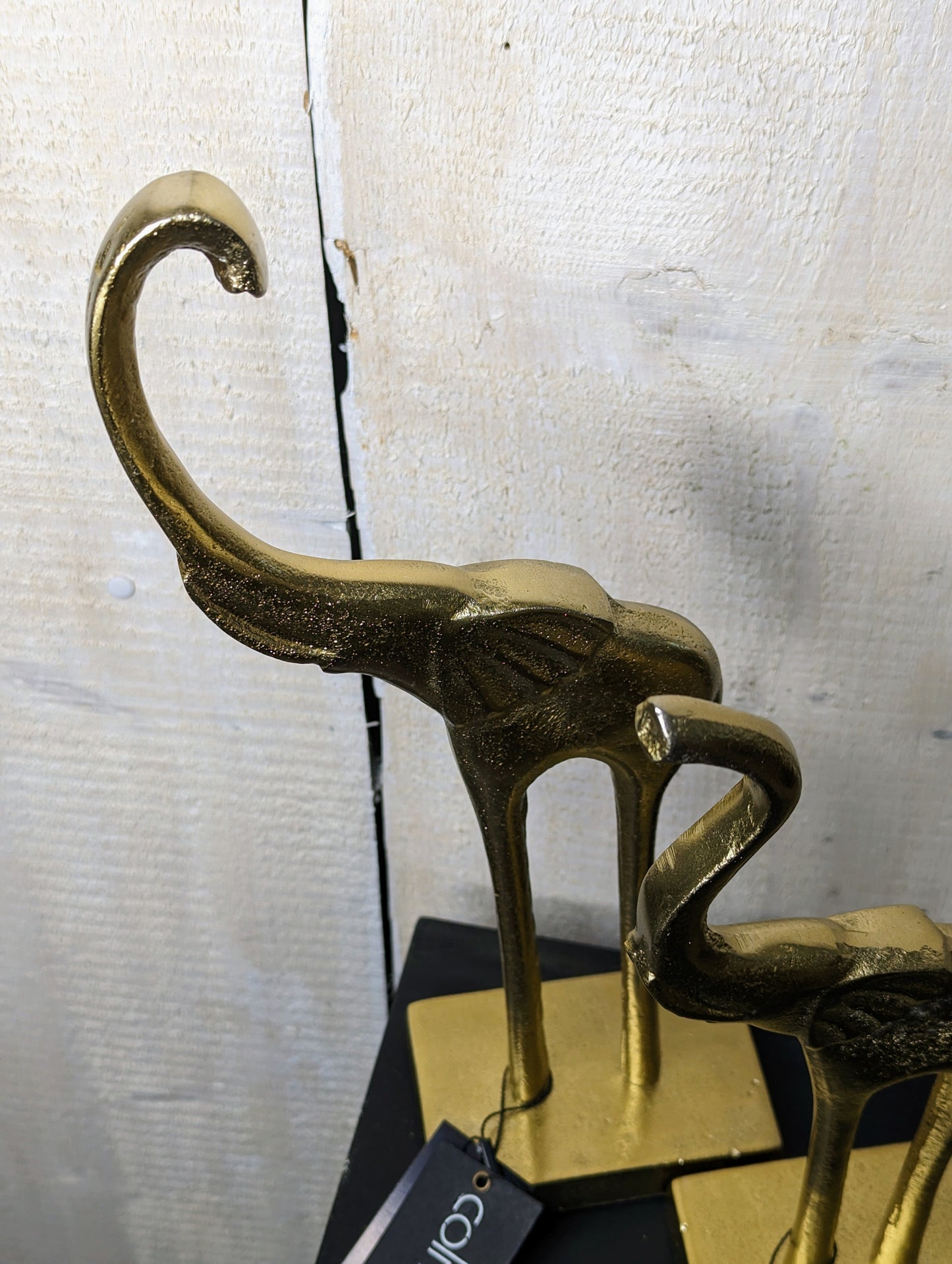 COLMORE Skulptur Elefant L H42 cm Elefant S H34 cm Alu Raw New Bronze Dekoration