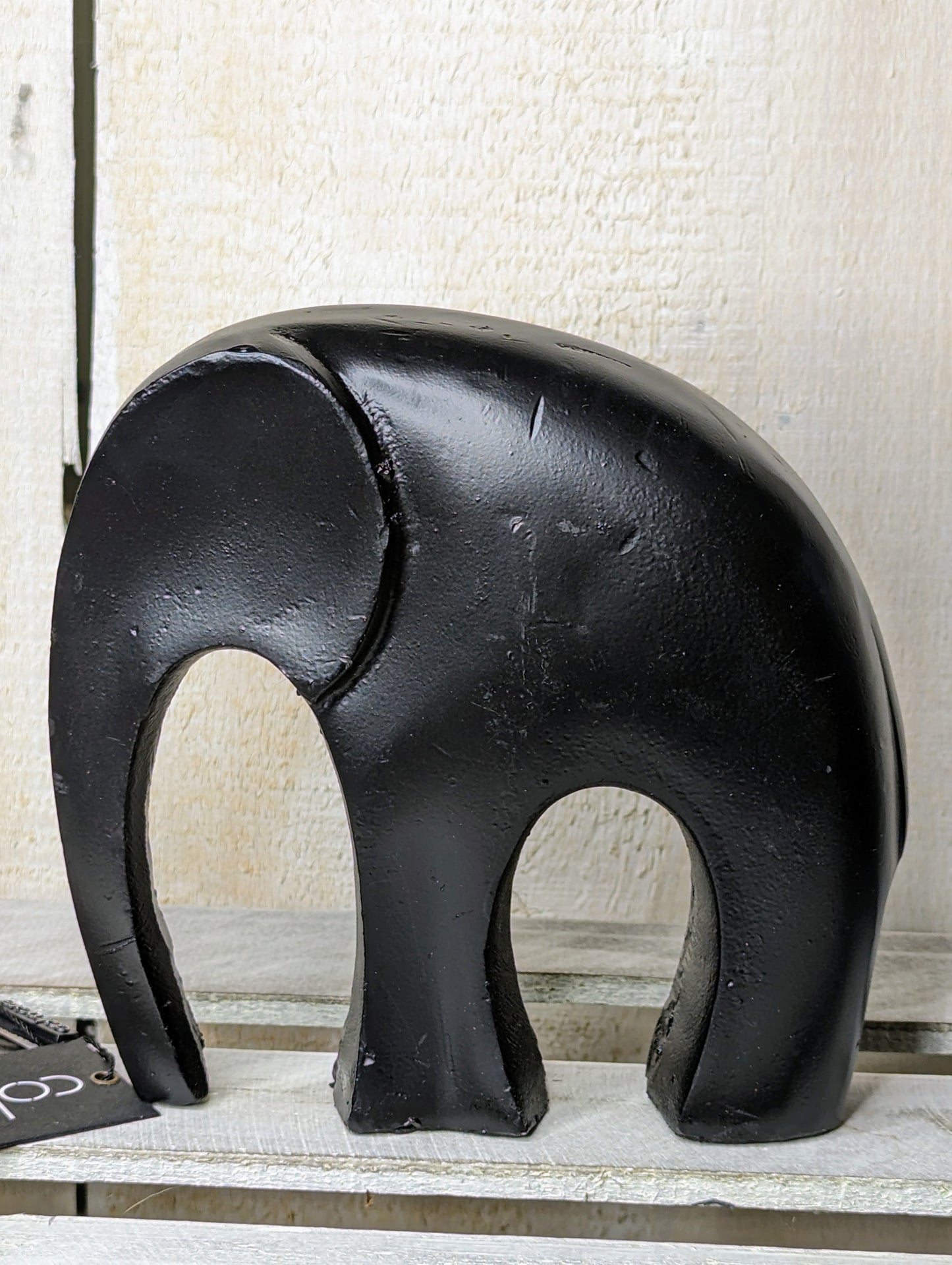 COLMORE Skulptur Elefant L H18 cm Elefant S H13 cm Alu Black Matt Dekoration