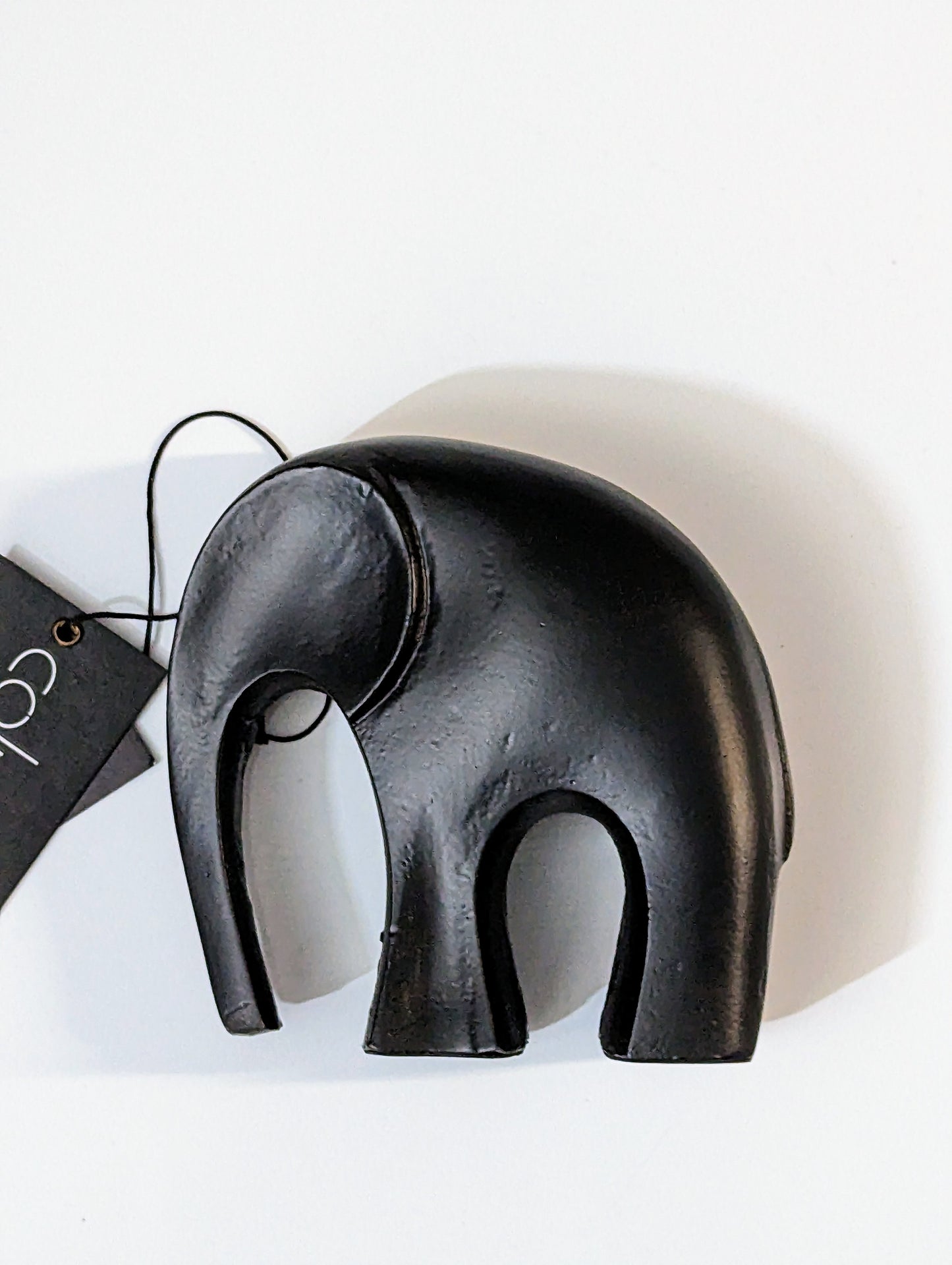 COLMORE Skulptur Elefant L H18 cm Elefant S H13 cm Alu Black Matt Dekoration